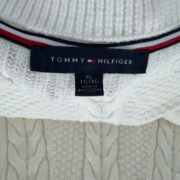 Tommy Hilfiger Women's Oversized White Cable Knit Sweater - Picture 10 of 12